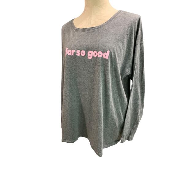 2X Jenni Intimates Womens Gray Jersey Knit 3/4 Sleeve Sleep Shirt - Picture 2 of 7